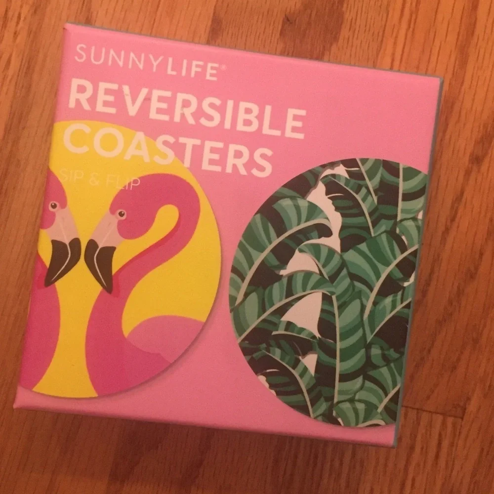 Sunnylife Reversible coasters  16- Sip & Flip - NIB